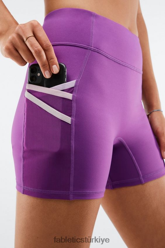 tr Fabletics kadınlar trinity motion365 orta yükseklikte 5\'\' kısa parlak incir/çoklu 40R06B369