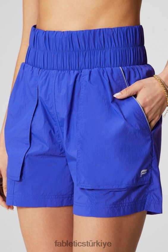 tr Fabletics kadınlar ultra yüksek belli borulu naylon kısa aşırı asil/yansıtıcı gümüş 40R06B605