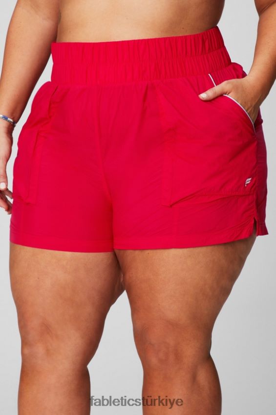 tr Fabletics kadınlar ultra yüksek belli borulu naylon kısa klasik kiraz/yansıtıcı gümüş 40R06B608