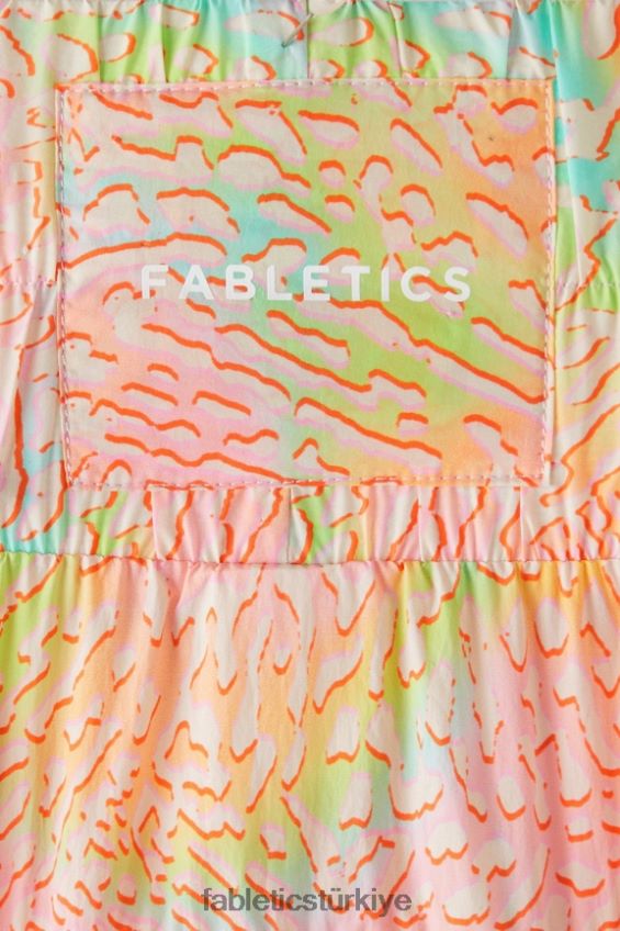 tr Fabletics kadınlar ultra yüksek belli borulu naylon kısa mercan leoparı/yansıtıcı gümüş 40R06B602