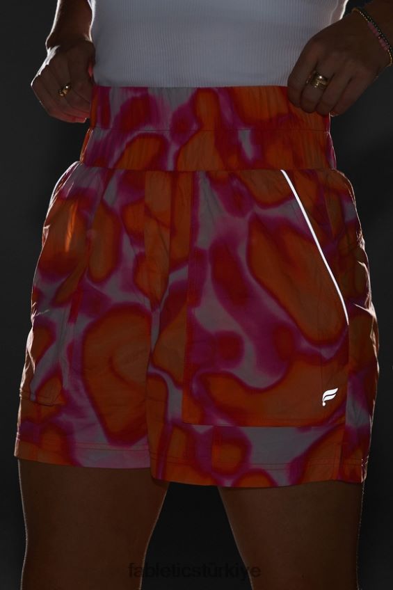 tr Fabletics kadınlar ultra yüksek belli borulu naylon kısa pembe kaçış büyük yaz çılgınlığı/yansıtıcı gümüş 40R06B601