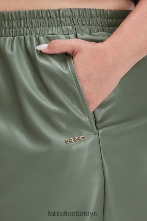 tr Fabletics kadınlar vegan deri yüksek belli kısa ayran zebra vuruşu/ayran 40R06B358