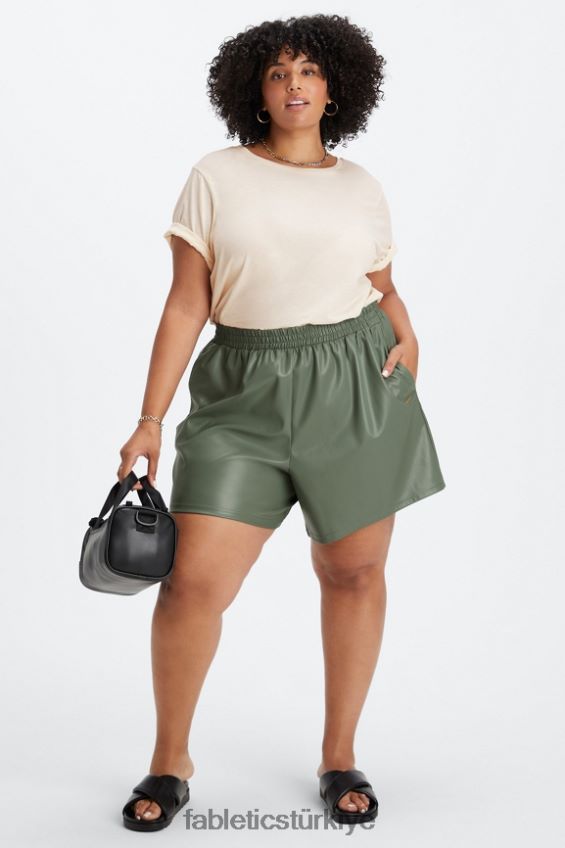 tr Fabletics kadınlar vegan deri yüksek belli kısa ayran zebra vuruşu/ayran 40R06B358