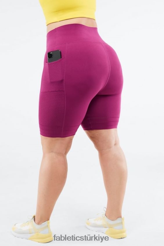 tr Fabletics kadınlar yüksek belli, heykel örgü cepli kısa deniz salyangozu yumruk/turşu grafiği 40R06B545