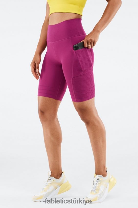 tr Fabletics kadınlar yüksek belli, heykel örgü cepli kısa siyah/klasik beyaz 40R06B544