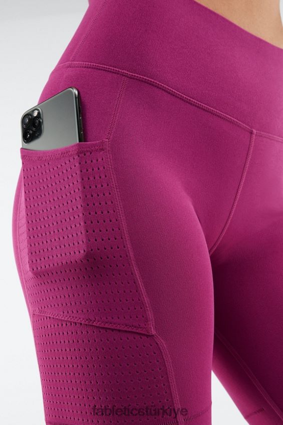 tr Fabletics kadınlar yüksek belli, heykel örgü cepli kısa siyah/klasik beyaz 40R06B544