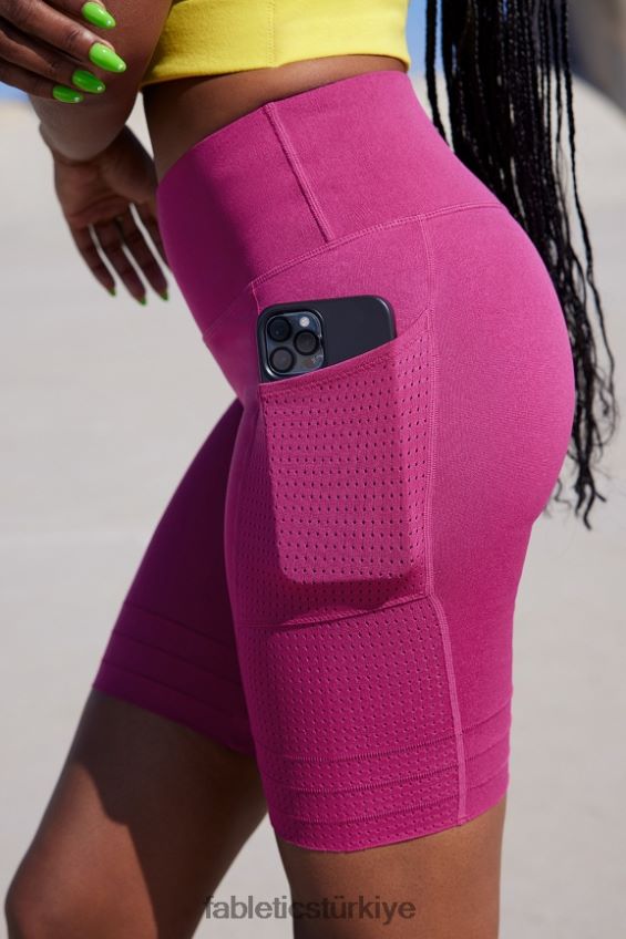 tr Fabletics kadınlar yüksek belli, heykel örgü cepli kısa siyah/klasik beyaz 40R06B544