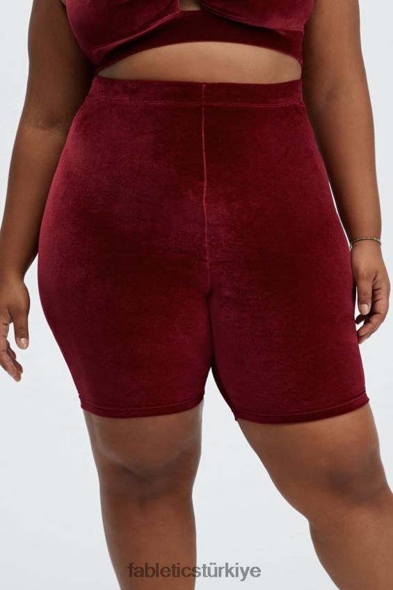 tr Fabletics kadınlar yüksek belli kadife kısa 9 donanma/yat limanı 40R06B531