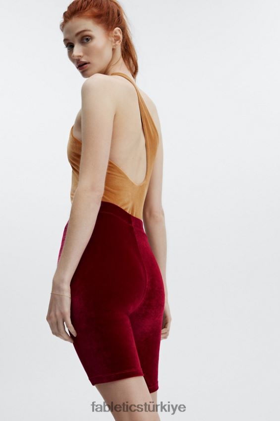 tr Fabletics kadınlar yüksek belli kadife kısa 9 ela/safari 40R06B530