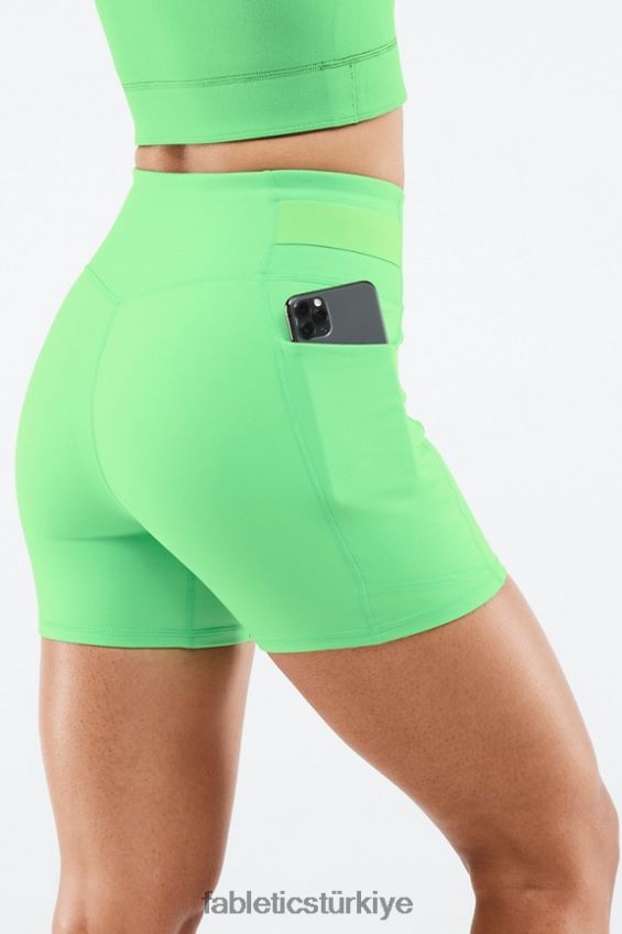 tr Fabletics kadınlar yüksek belli motion365 cep kısa 5\" bahar yaprağı/muhabbet kuşu 40R06B573