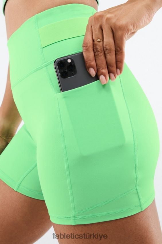 tr Fabletics kadınlar yüksek belli motion365 cep kısa 5\" bahar yaprağı/muhabbet kuşu 40R06B573