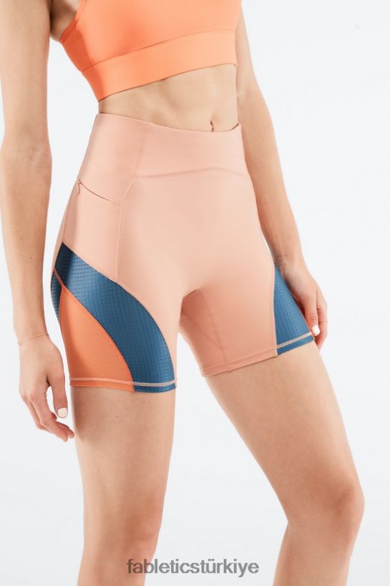 tr Fabletics kadınlar yüksek belli motion365 run short 6" huş ağacı/gerçek turkuaz/portakal patlaması 40R06B541