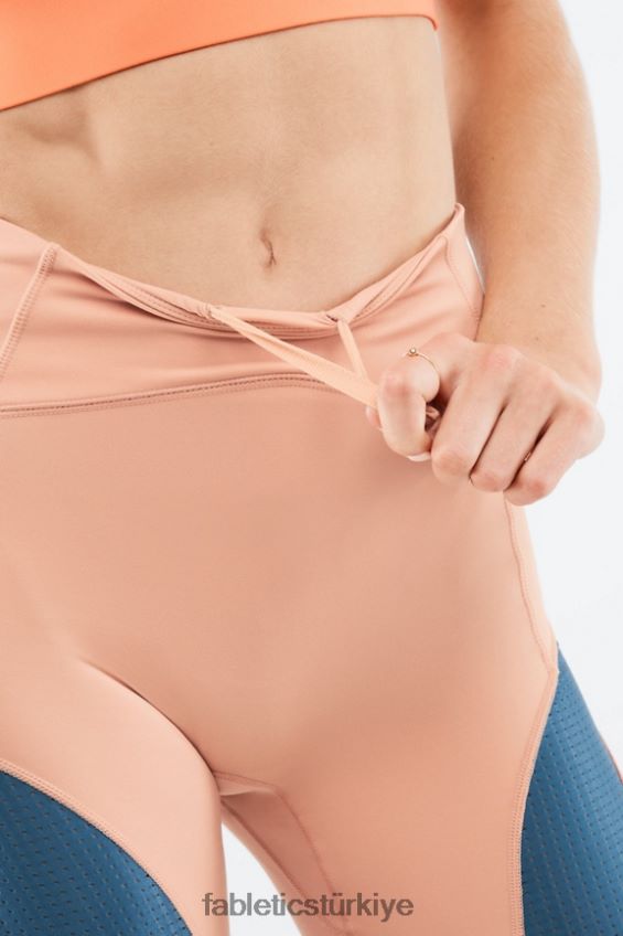 tr Fabletics kadınlar yüksek belli motion365 run short 6\" huş ağacı/gerçek turkuaz/portakal patlaması 40R06B541