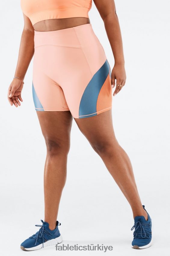 tr Fabletics kadınlar yüksek belli motion365 run short 6" huş ağacı/gerçek turkuaz/portakal patlaması 40R06B542