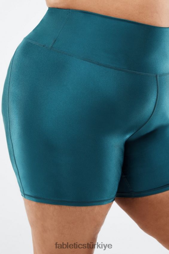 tr Fabletics kadınlar yüksek belli parlak kısa 6\" siyah küçük mermer/lezzet 40R06B540