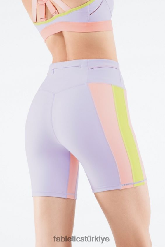 tr Fabletics kadınlar yüksek belli trinity run kısa 7" mor kozmo/nane grisi 40R06B550