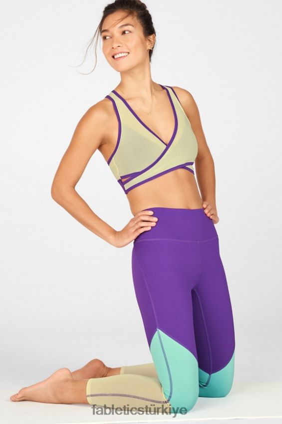 tr Fabletics kadınlar bölge yüksek belli 7/8 berry öpücüğü/bermuda denizi/limon kremi 40R06B1050