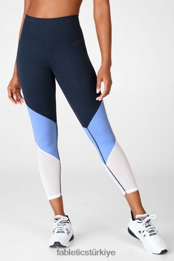 tr Fabletics kadınlar bölge yüksek belli 7/8 gök gürültüsü/safir buz/beyaz 40R06B1061