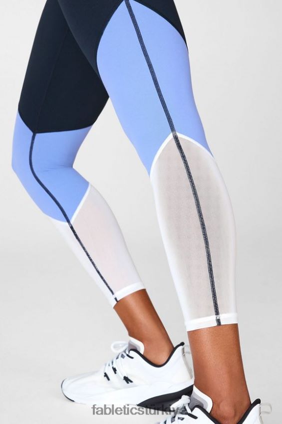 tr Fabletics kadınlar bölge yüksek belli 7/8 gök gürültüsü/safir buz/beyaz 40R06B1061