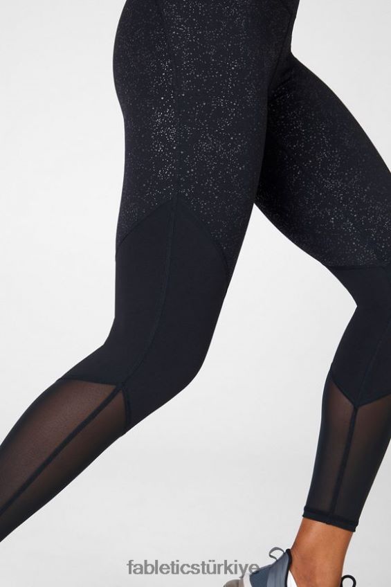 tr Fabletics kadınlar bölge yüksek belli 7/8 siyah şeffaf parıltı 40R06B1060