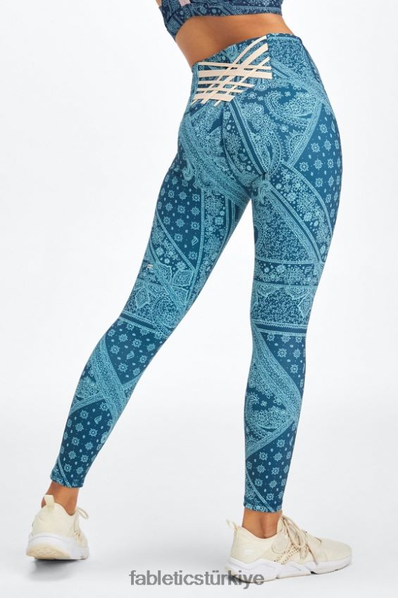 tr Fabletics kadınlar boost powerhold yüksek belli 7/8 tayt 60 mavi nova bandana/tapyoka 40R06B849