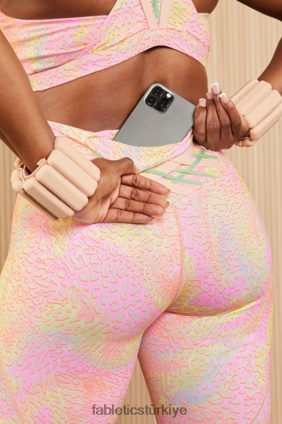 tr Fabletics kadınlar boost powerhold yüksek belli 7/8 tayt 83 mercan leoparı/pembe buttercream/şekerli misket limonu 40R06B1185