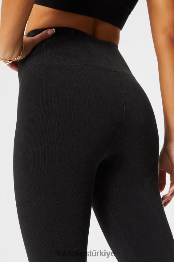 tr Fabletics kadınlar bulut dikişsiz yüksek belli tayt eski siyah 40R06B832