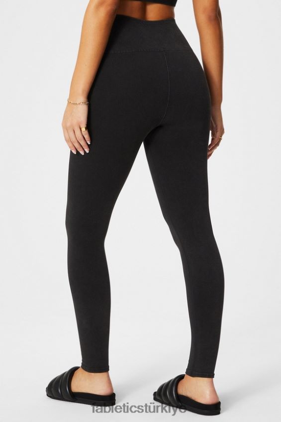 tr Fabletics kadınlar bulut dikişsiz yüksek belli tayt eski siyah 40R06B832
