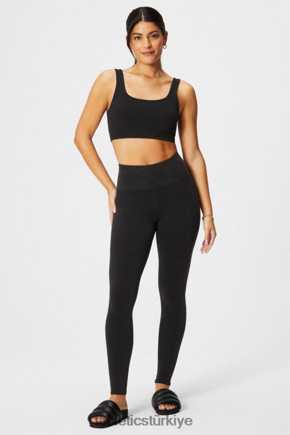tr Fabletics kadınlar bulut dikişsiz yüksek belli tayt eski siyah 40R06B832