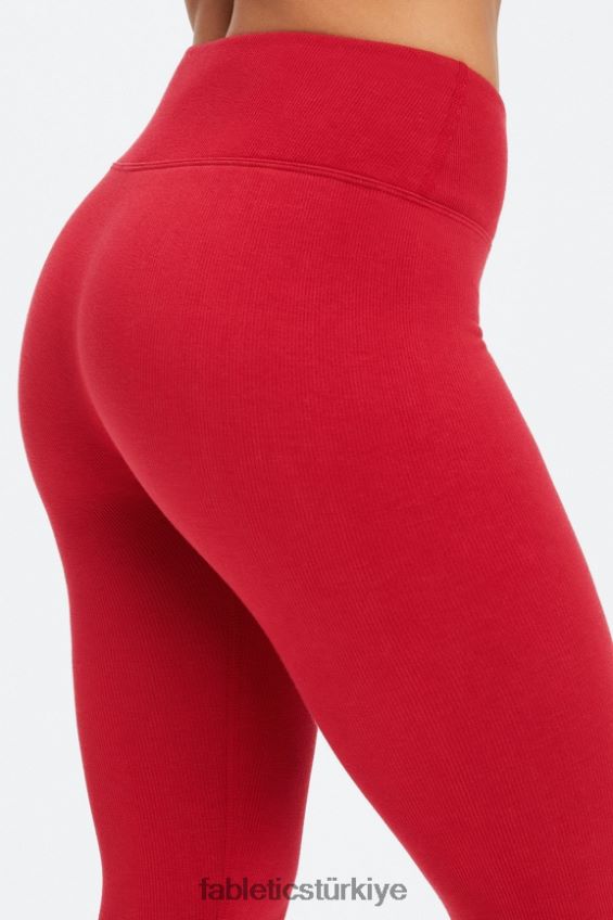 tr Fabletics kadınlar bulut dikişsiz yüksek belli tayt koyu kırmızı/la logo çubuğu 40R06B833