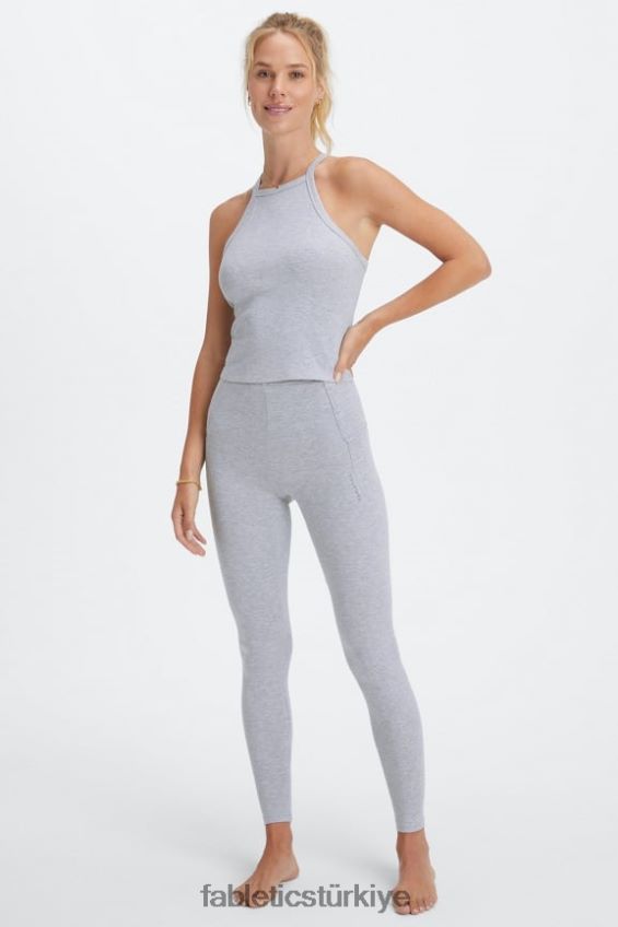 tr Fabletics kadınlar canlı yüksek belli tayt klasik gri melanj 40R06B1132