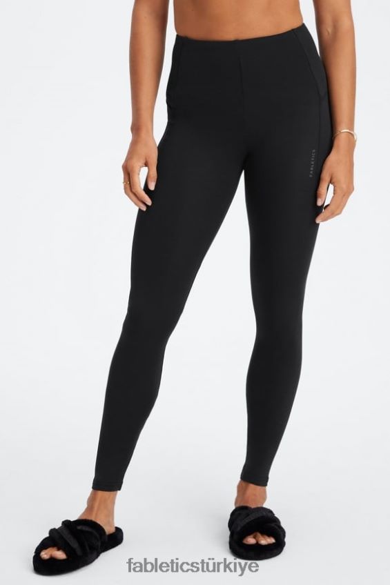 tr Fabletics kadınlar canlı yüksek belli tayt siyah 40R06B1131