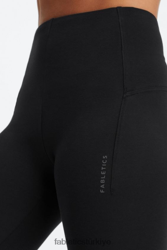 tr Fabletics kadınlar canlı yüksek belli tayt siyah 40R06B1131