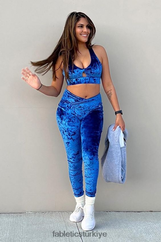 tr Fabletics kadınlar ezilmiş kadife çapraz tayt celeste 40R06B1076