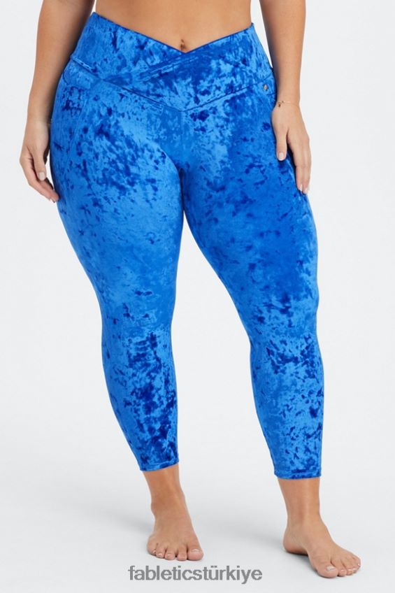 tr Fabletics kadınlar ezilmiş kadife çapraz tayt celeste 40R06B1077