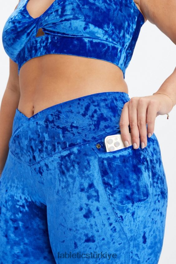 tr Fabletics kadınlar ezilmiş kadife çapraz tayt celeste 40R06B1077