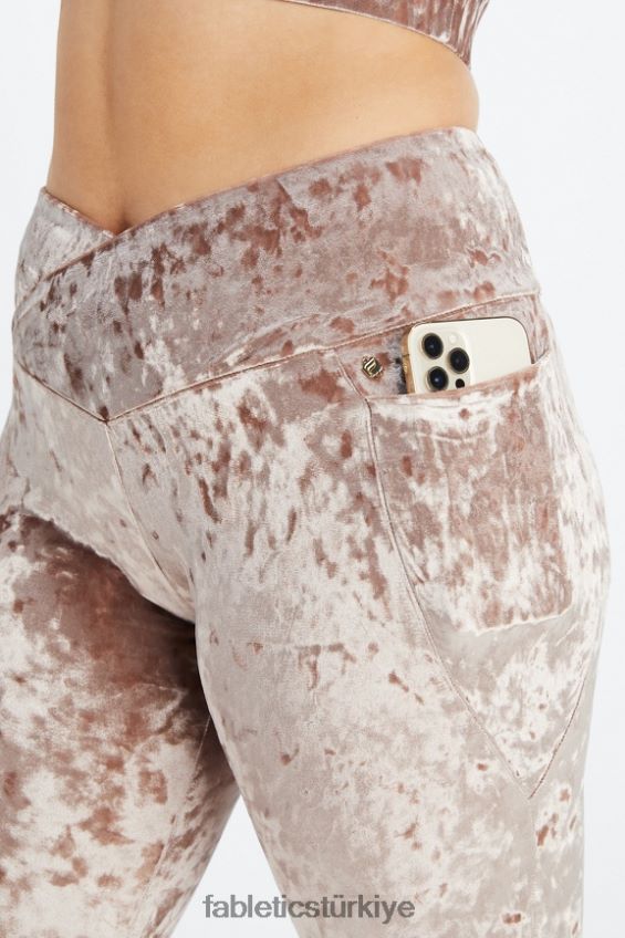 tr Fabletics kadınlar ezilmiş kadife çapraz tayt oyuncak 40R06B1074
