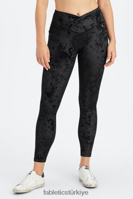 tr Fabletics kadınlar ezilmiş kadife çapraz tayt siyah 40R06B1075
