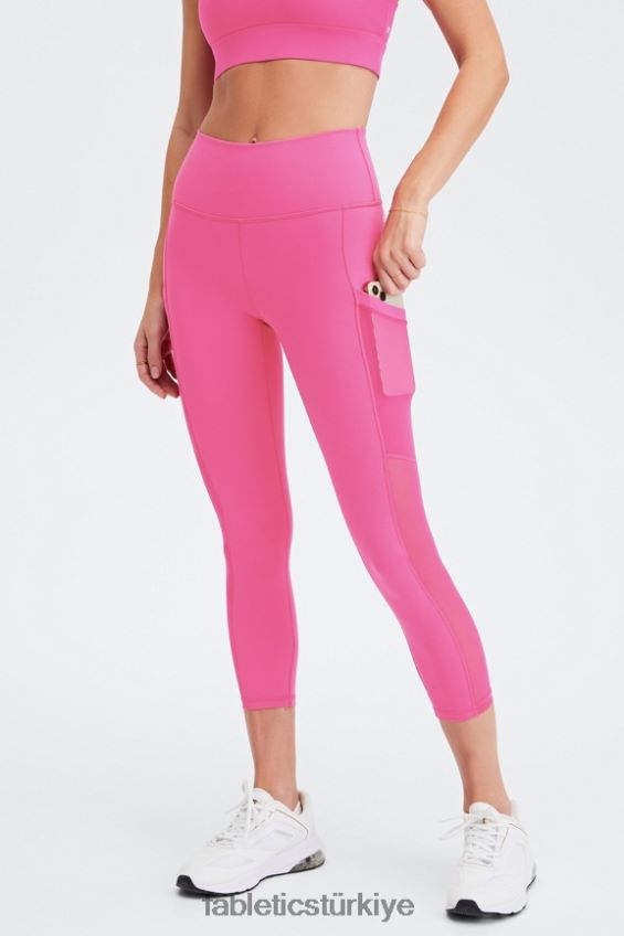 tr Fabletics kadınlar hareket halindeyken güçlü tutuş sağlayan yüksek belli kapri 45 siyah/sıcak şarap ucu 40R06B769