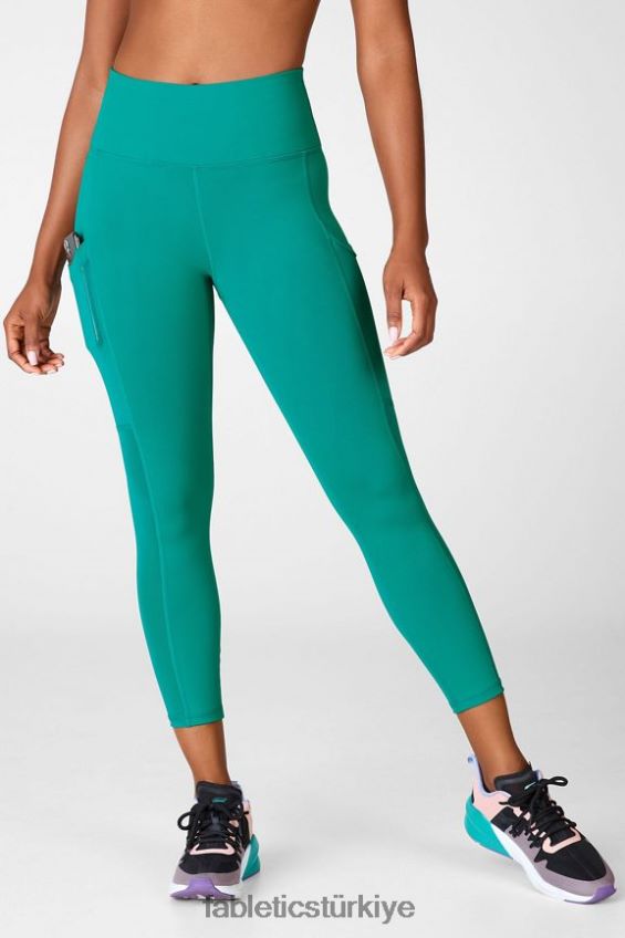 tr Fabletics kadınlar hareket halindeyken güçlü tutuş sağlayan yüksek belli kapri 46 koyu yeşim 40R06B774