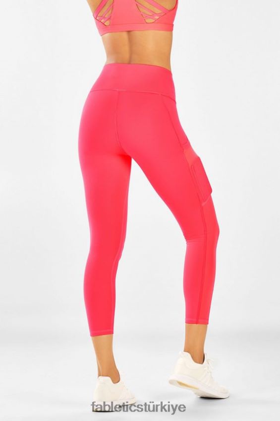 tr Fabletics kadınlar hareket halindeyken güçlü tutuş sağlayan yüksek belli kapri 46 pop mercan 40R06B777
