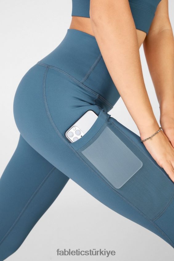 tr Fabletics kadınlar hareket halindeyken güçlü tutuş sağlayan yüksek belli kapri 47 göksel mavi 40R06B778