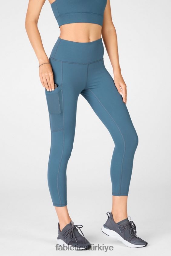 tr Fabletics kadınlar hareket halindeyken güçlü tutuş sağlayan yüksek belli kapri 47 göksel mavi 40R06B778