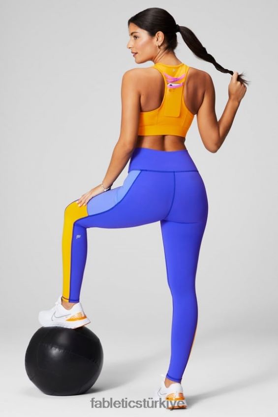 tr Fabletics kadınlar hareket halindeyken güçlü tutuş sağlayan yüksek belli tayt 38 aşırı kraliyet/salyangozu yumruğu/öğleden sonra güneşi 40R06B734