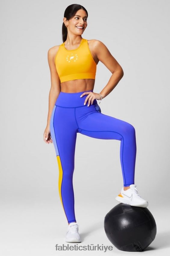 tr Fabletics kadınlar hareket halindeyken güçlü tutuş sağlayan yüksek belli tayt 38 aşırı kraliyet/salyangozu yumruğu/öğleden sonra güneşi 40R06B734