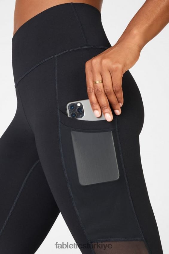 tr Fabletics kadınlar hareket halindeyken güçlü tutuş sağlayan yüksek belli tayt 39 fairway yeşil/beyaz şerit 40R06B742