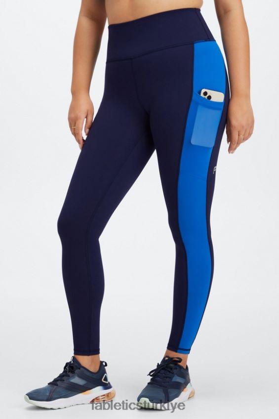 tr Fabletics kadınlar hareket halindeyken güçlü tutuş sağlayan yüksek belli tayt 41 koyu lacivert/elektrik mavisi 40R06B751