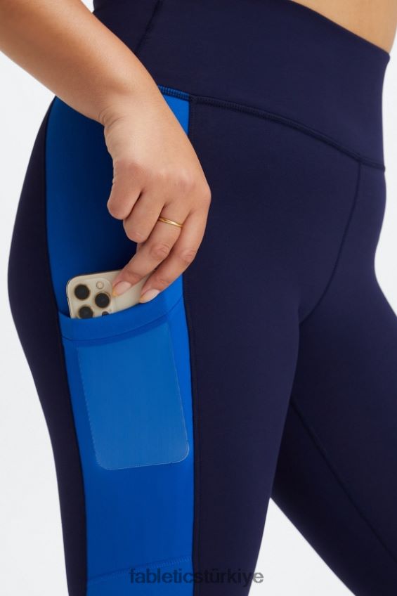 tr Fabletics kadınlar hareket halindeyken güçlü tutuş sağlayan yüksek belli tayt 41 koyu lacivert/elektrik mavisi 40R06B751