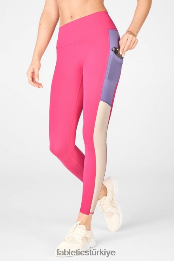 tr Fabletics kadınlar hareket halindeyken güçlü tutuş sağlayan yüksek belli tayt 42 peluş pembe/mor/tapyoka 40R06B757