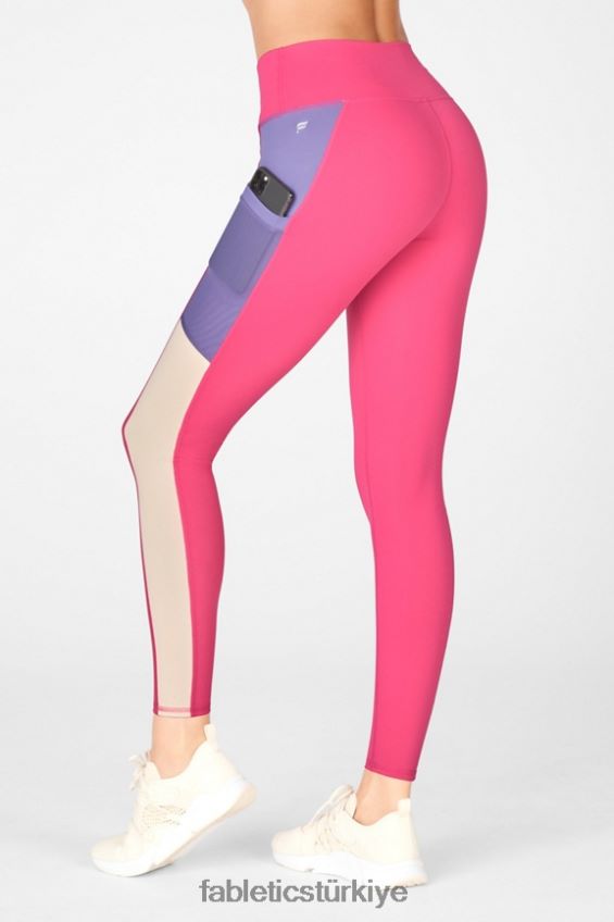tr Fabletics kadınlar hareket halindeyken güçlü tutuş sağlayan yüksek belli tayt 42 peluş pembe/mor/tapyoka 40R06B757